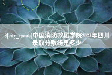 岑溪中国消防救援学院2021年四川录取分数线是多少