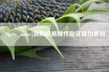 岑溪消防设施操作员证真伪查询